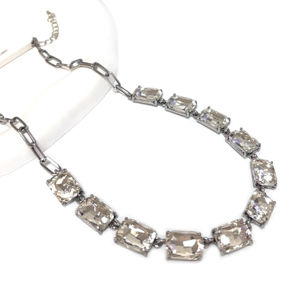 Cushion Rectangular Glass Necklace