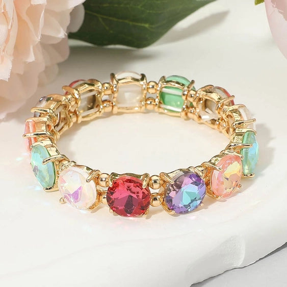 Round Glass Stretch Bracelet