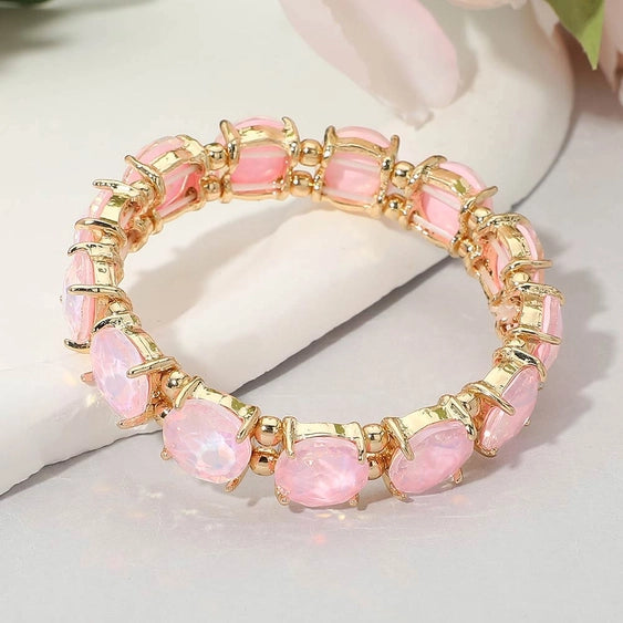 Round Glass Stretch Bracelet