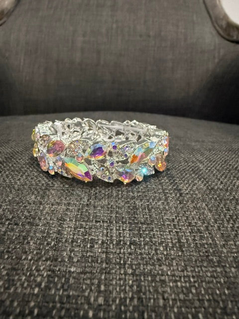 Silver Multi Stone Bracelet - AB
