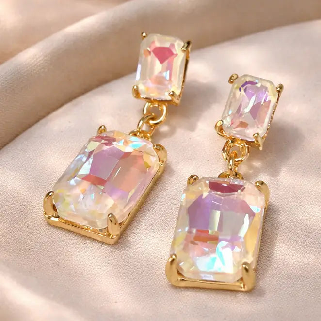 Small Rect Glass Earrings