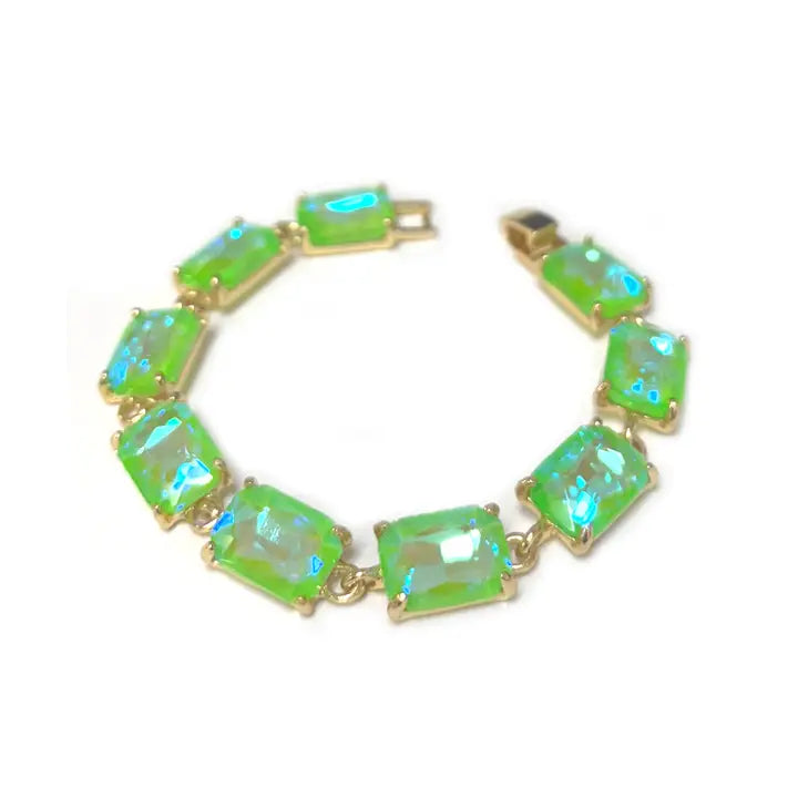 Emerald Glass Linked Bracelet