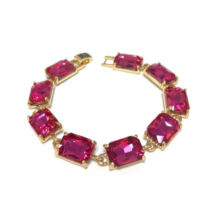 Emerald Glass Linked Bracelet