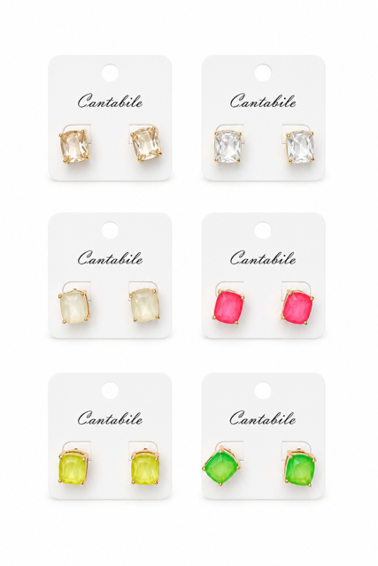 Crystal Square Stud