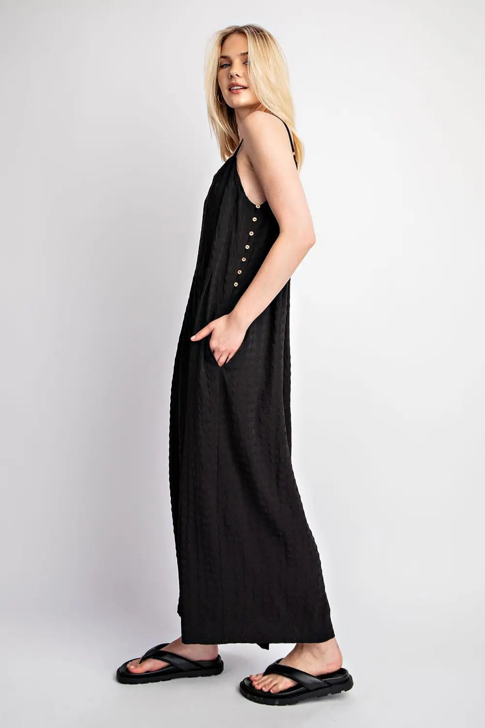 GiGiO Textured Jumpsuit Black
