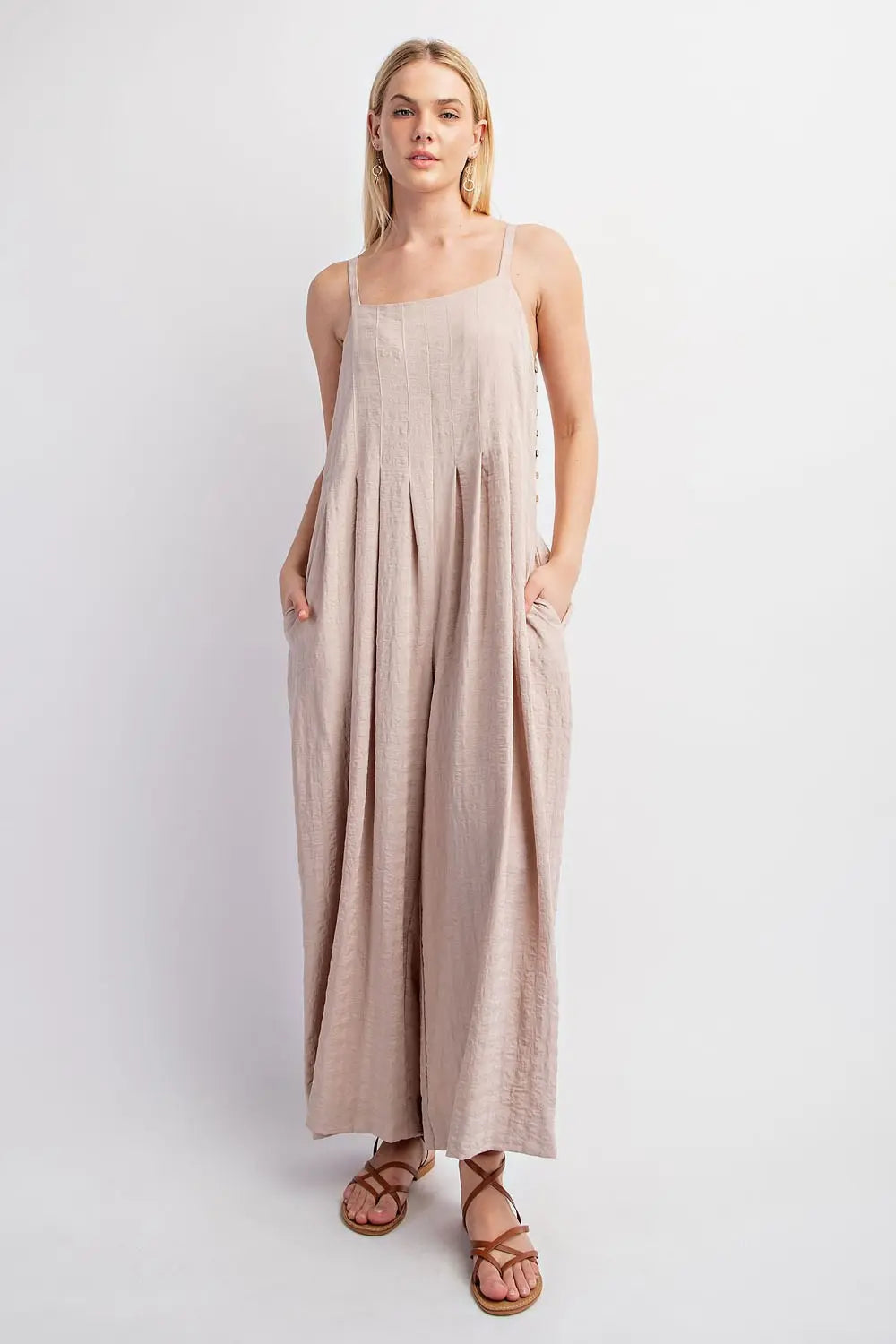 GiGiO Textured Jumpsuit Sand