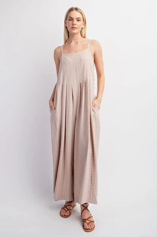 GiGiO Textured Jumpsuit Sand