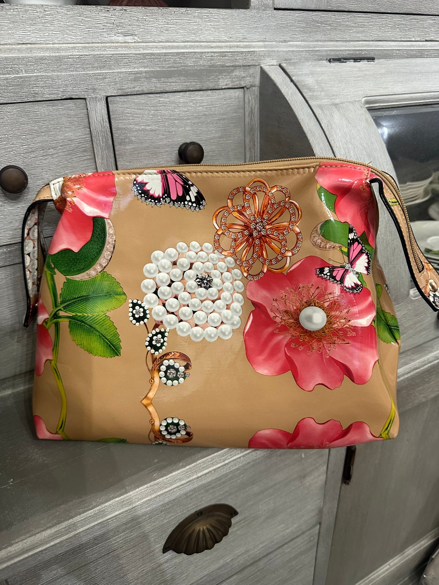 Le Miel Taupe Floral 3-1 Medium Bag