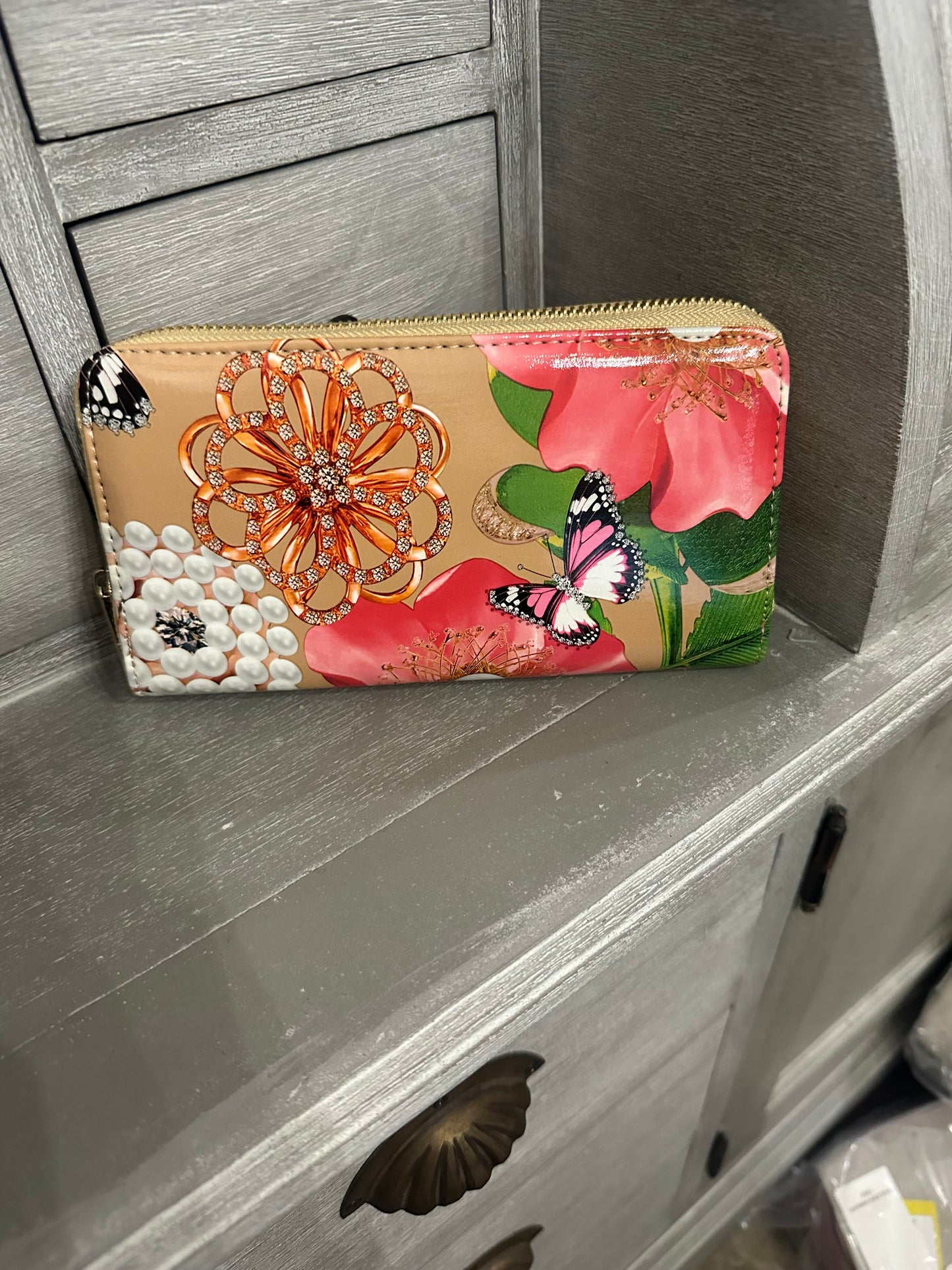 Le Miel Taupe Floral 3-1 Medium Bag