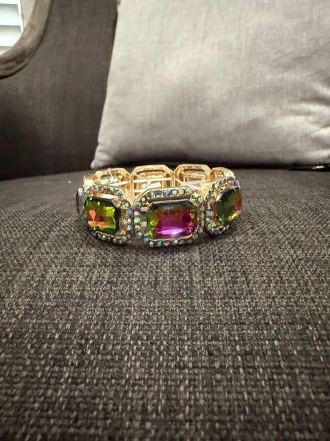 Gold Square Stone Bracelet