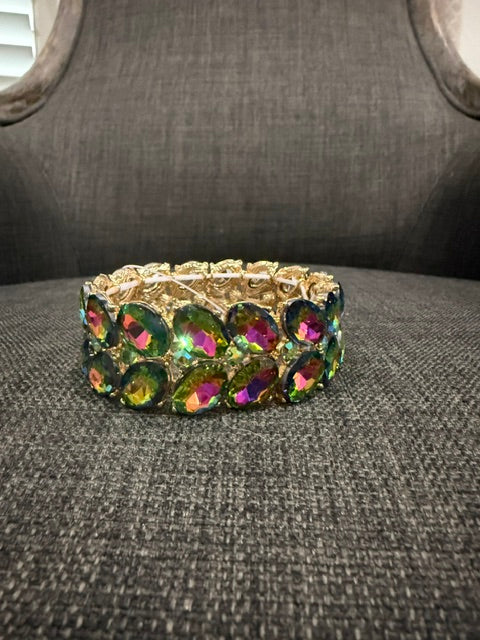 Gold Double Oval Bracelet - Volcano