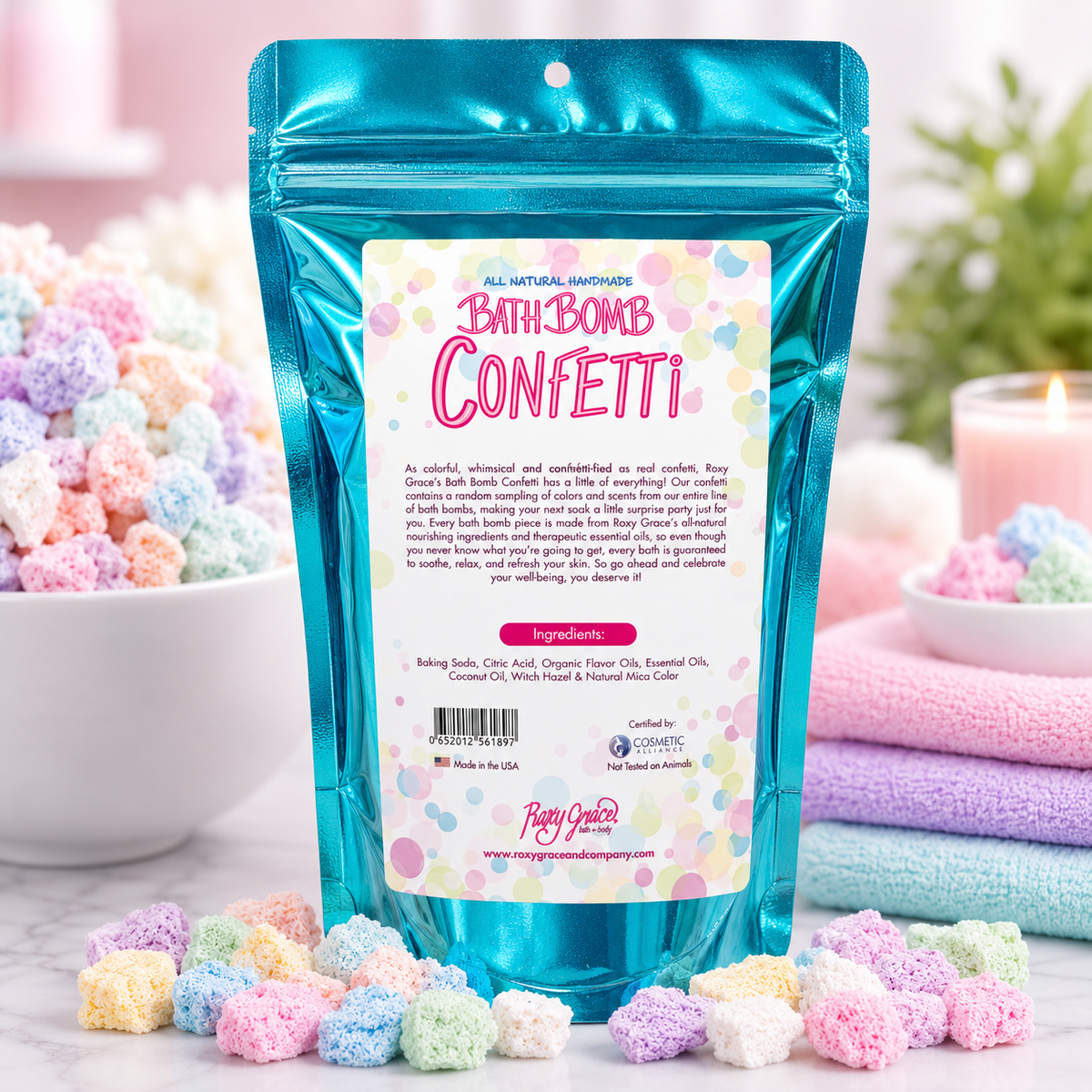 Bath Bomb Confetti – Fruity Mini Bath Bomb Pieces (½ lb)