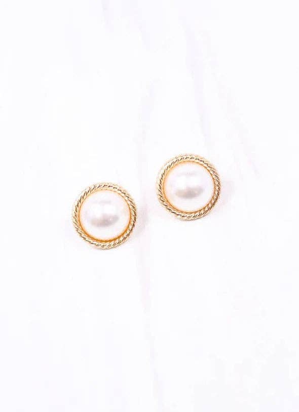 Gosling Pearl Stud Earring Gold: Default