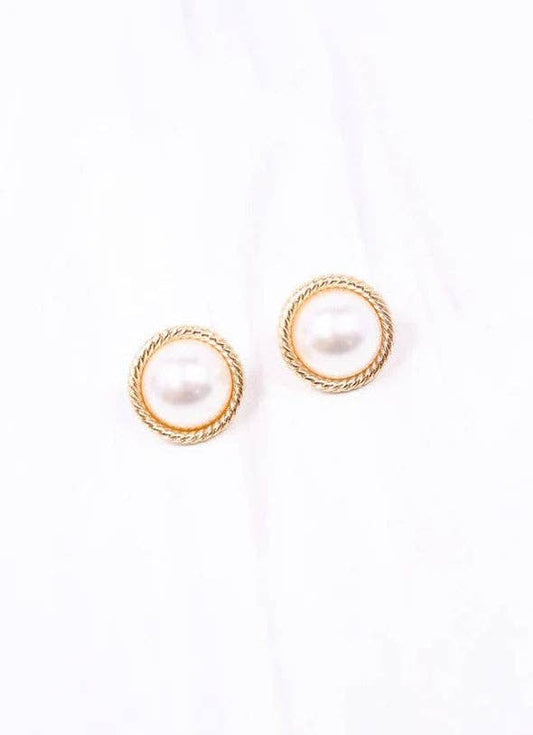 Gosling Pearl Stud Earring Gold: Default