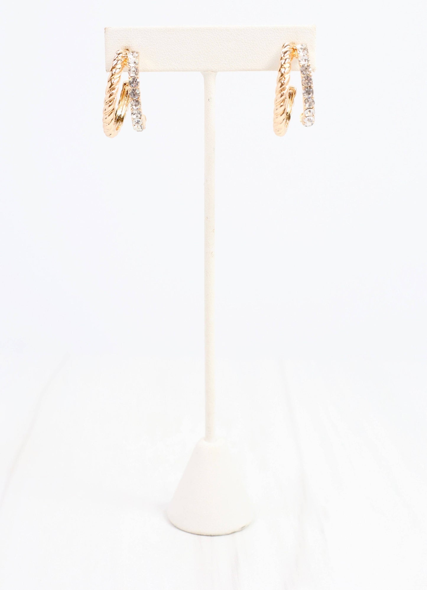 Kissner CZ Double Hoop Earring Gold: Default