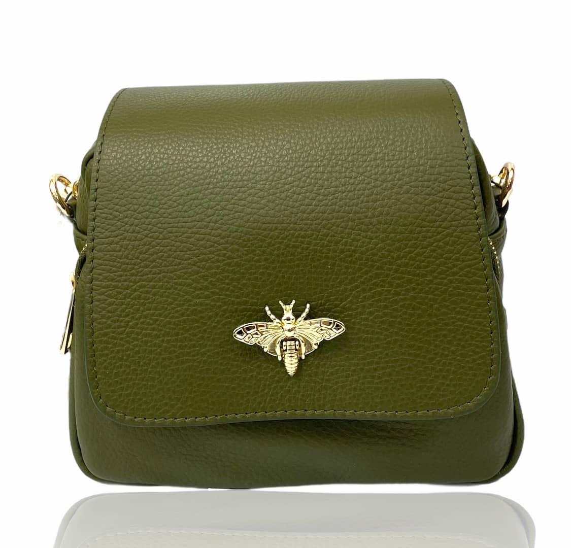 Bumble Bee Leather Crossbody  Bag JIJOU CAPRI: RED