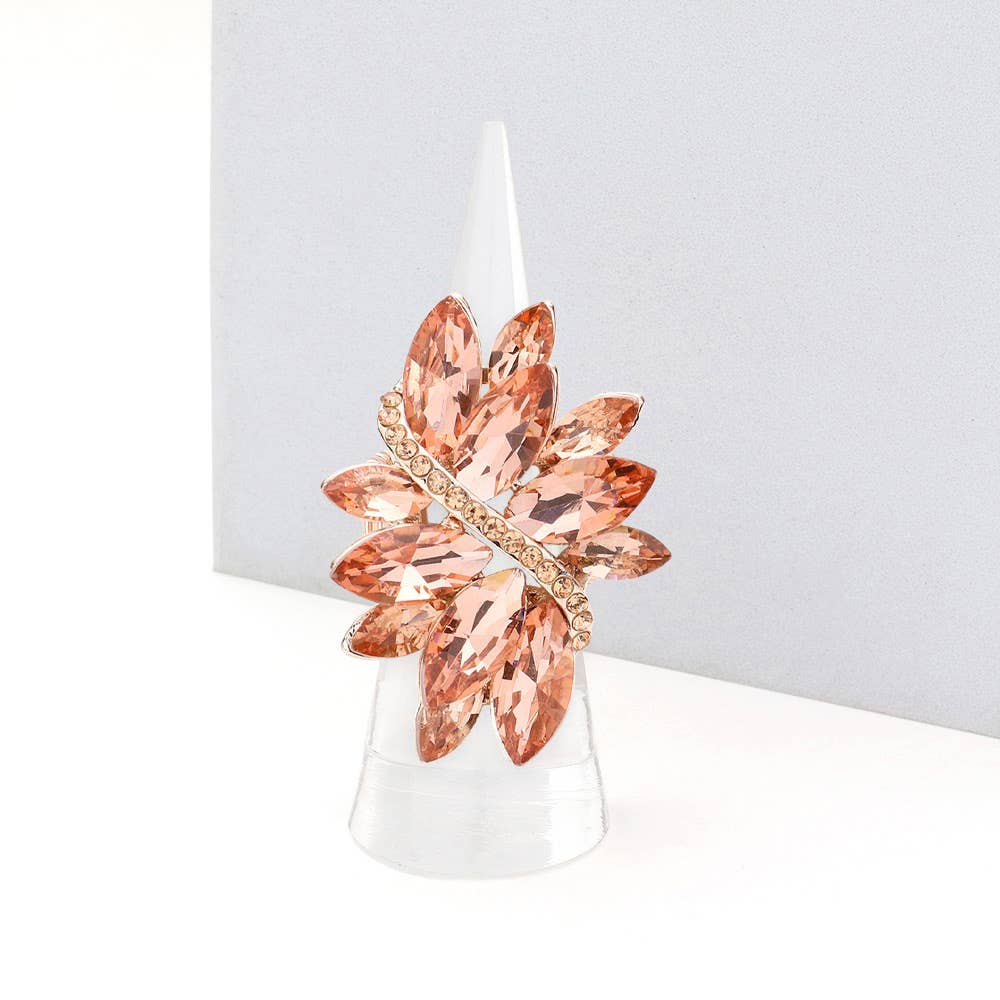 Marquise Crystal Cluster Stretch Ring: Vitrail Medium