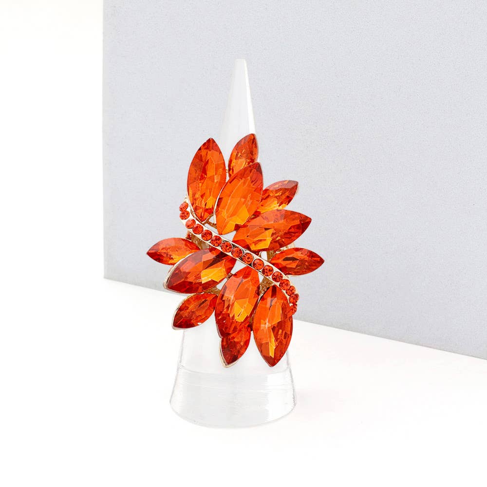 Marquise Crystal Cluster Stretch Ring: Vitrail Medium