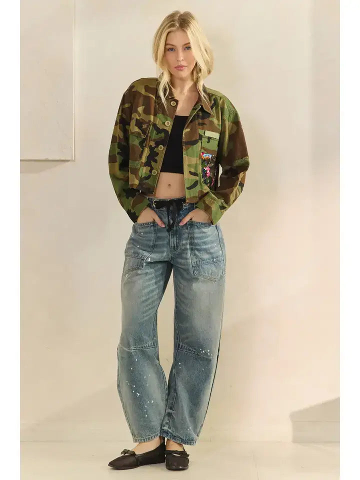 Camo Sequins Jacket