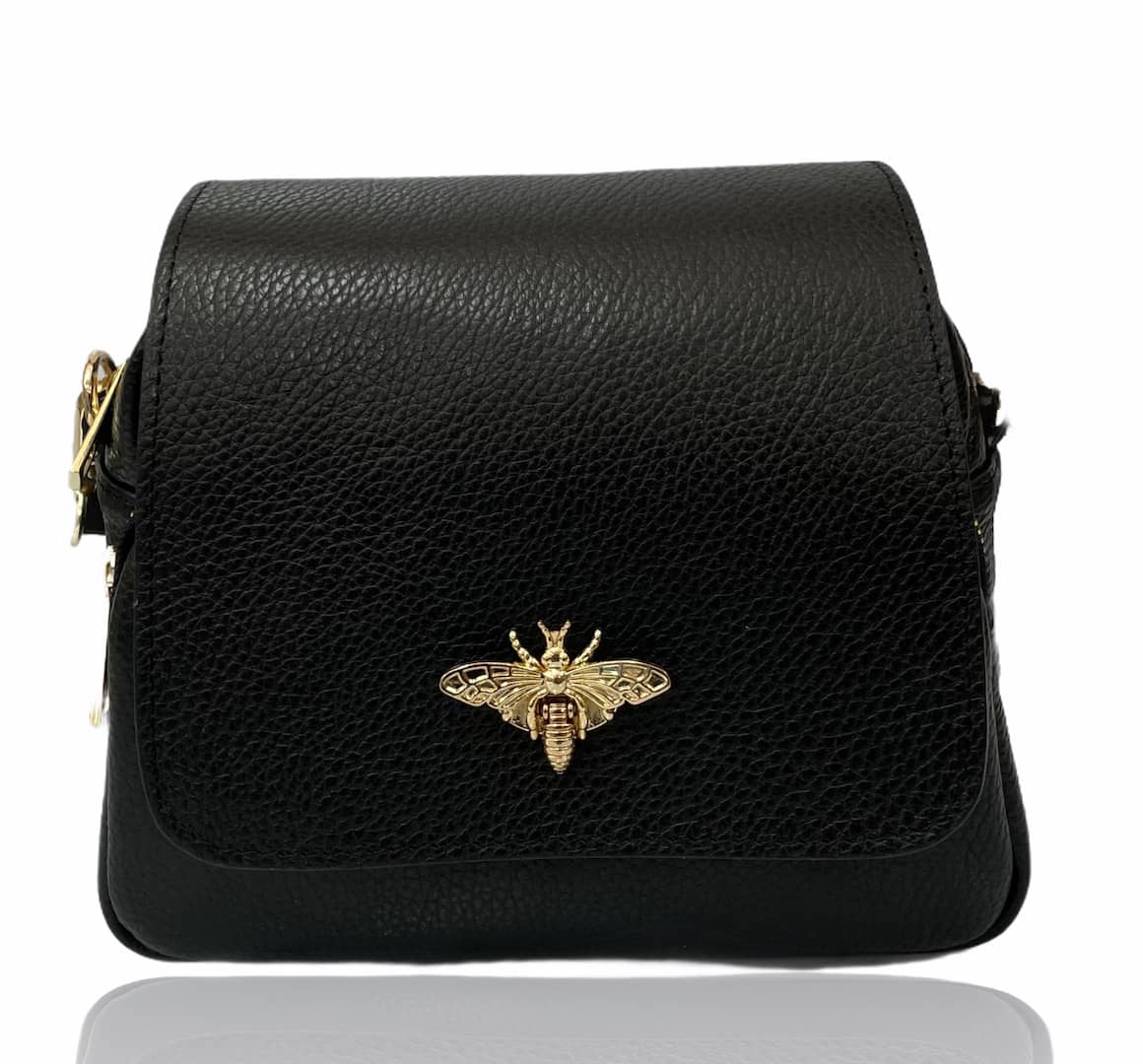 Bumble Bee Leather Crossbody  Bag JIJOU CAPRI: RED