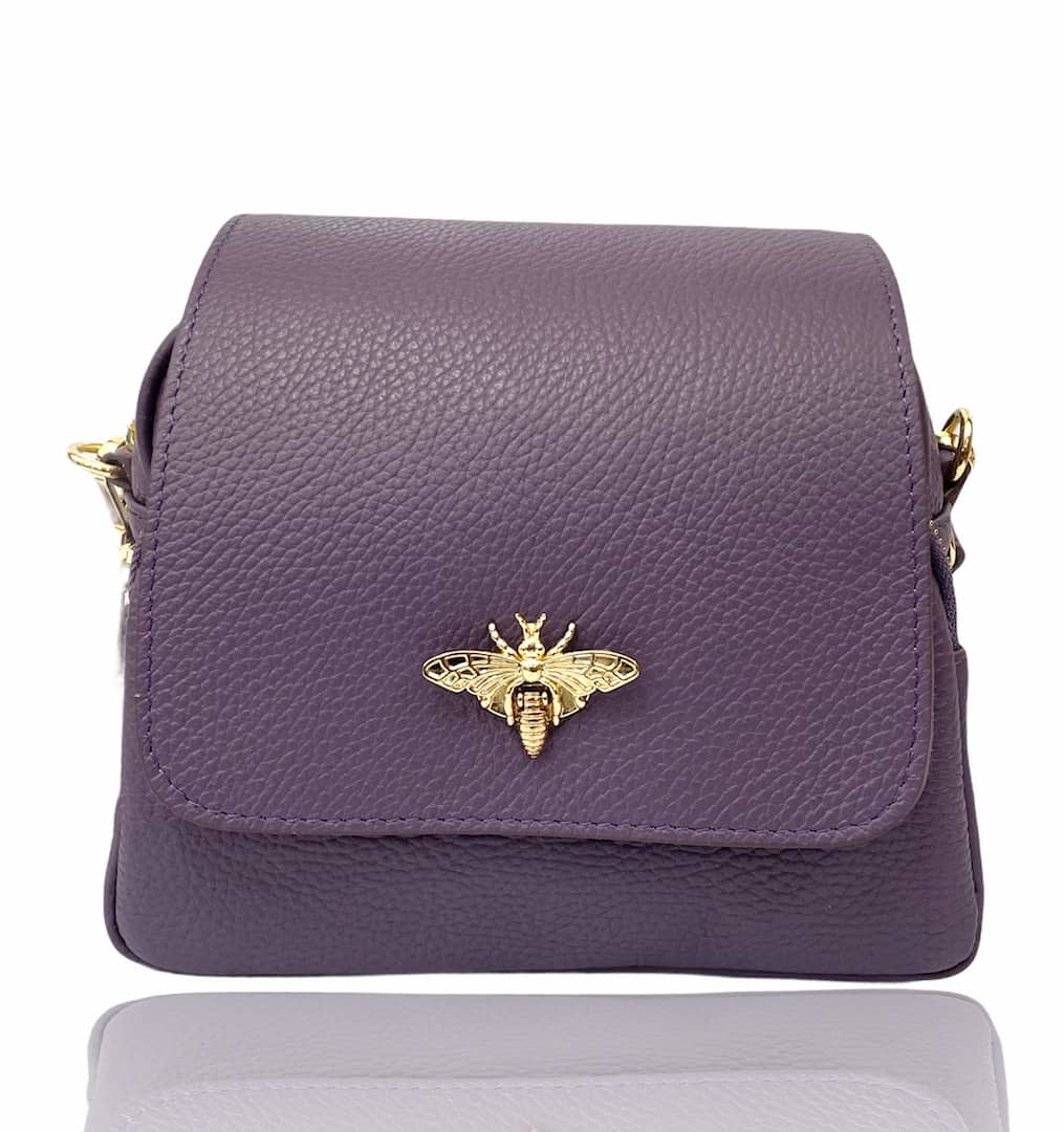 Bumble Bee Leather Crossbody  Bag JIJOU CAPRI: RED