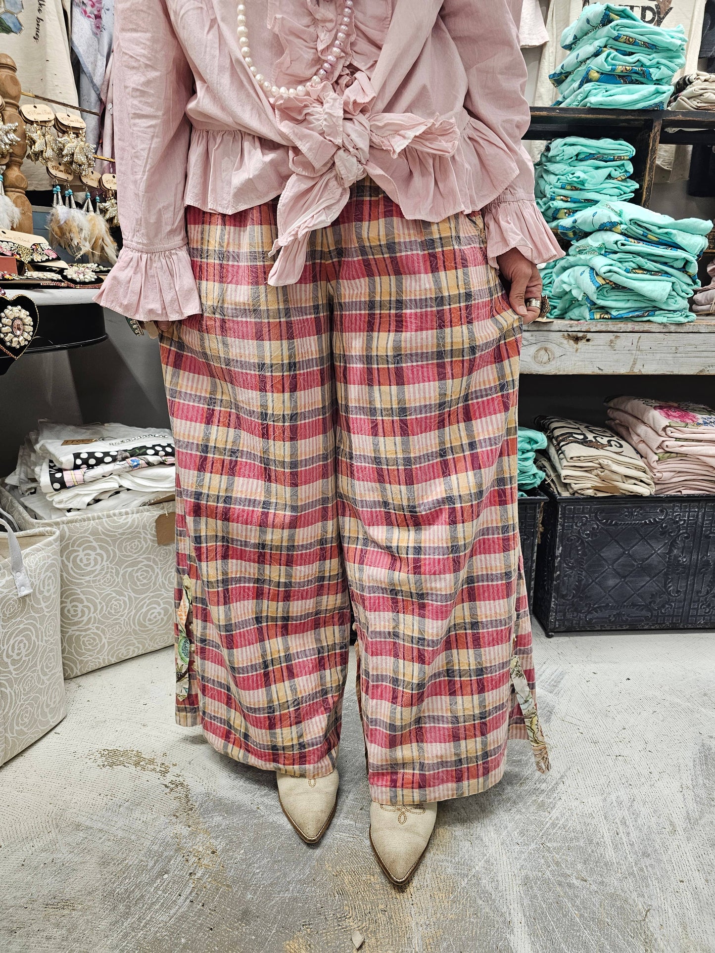 Reversable Plaid/Floral Pant