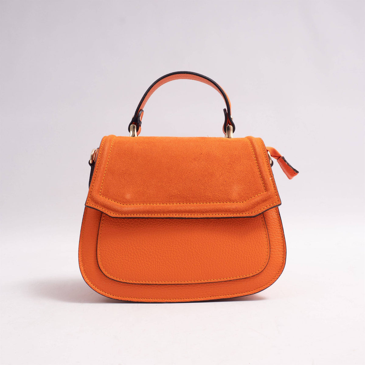 Bi-material handbag 54225239: Camel