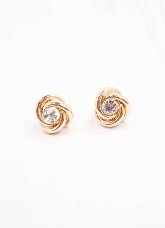 Stephanie CZ Stud Earring Gold: Default