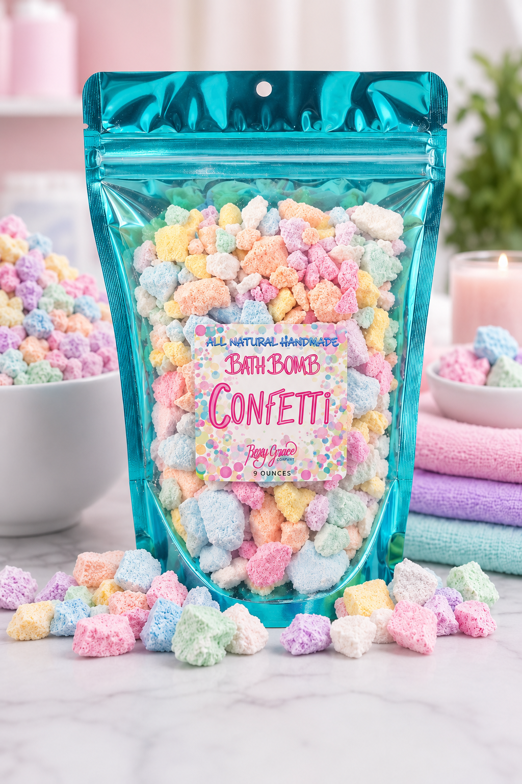 Bath Bomb Confetti – Fruity Mini Bath Bomb Pieces (½ lb)