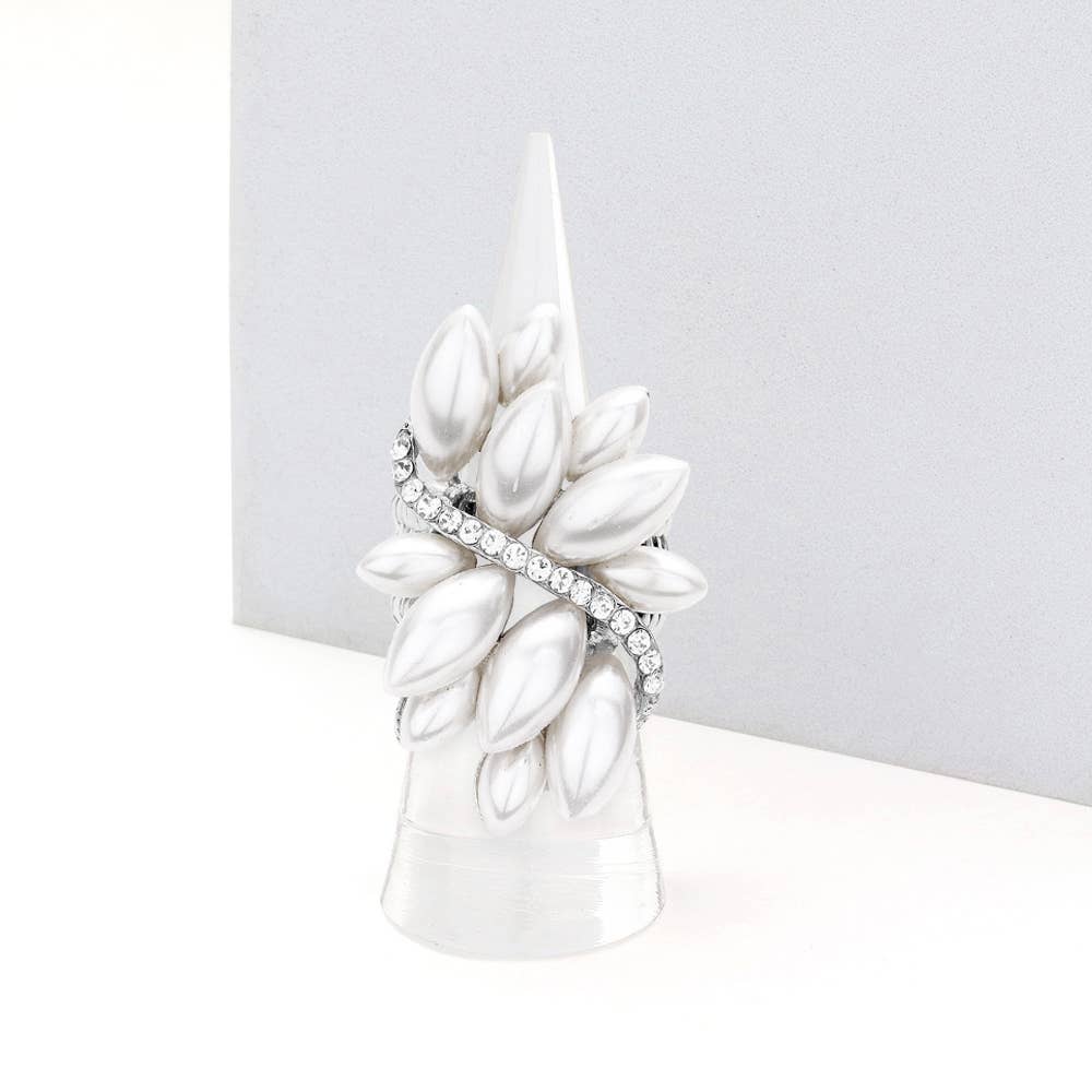 Marquise Crystal Cluster Stretch Ring: Vitrail Medium