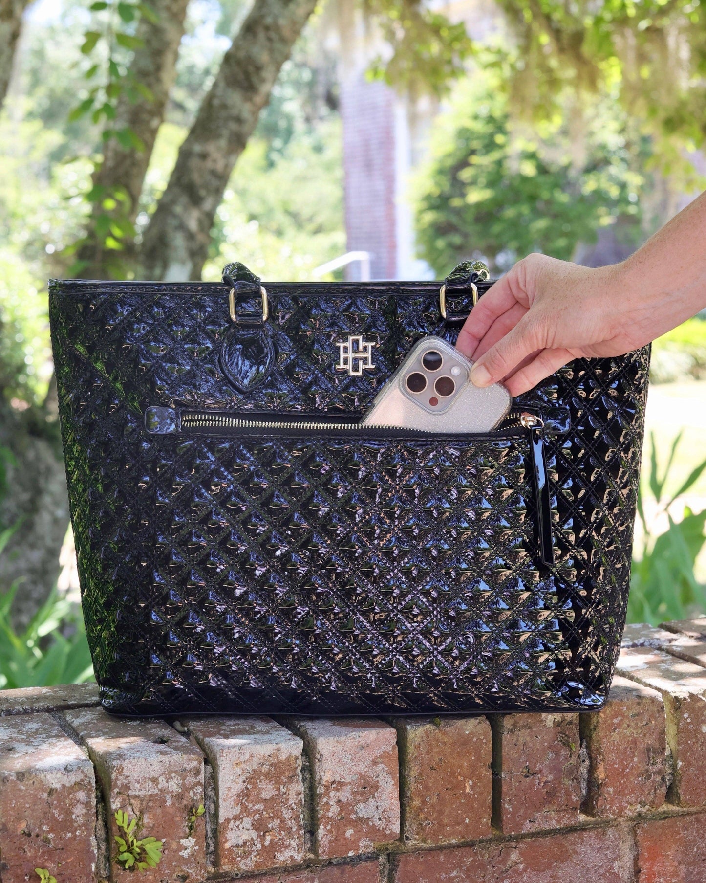 Jayden Tote Black Patent SQ: Default