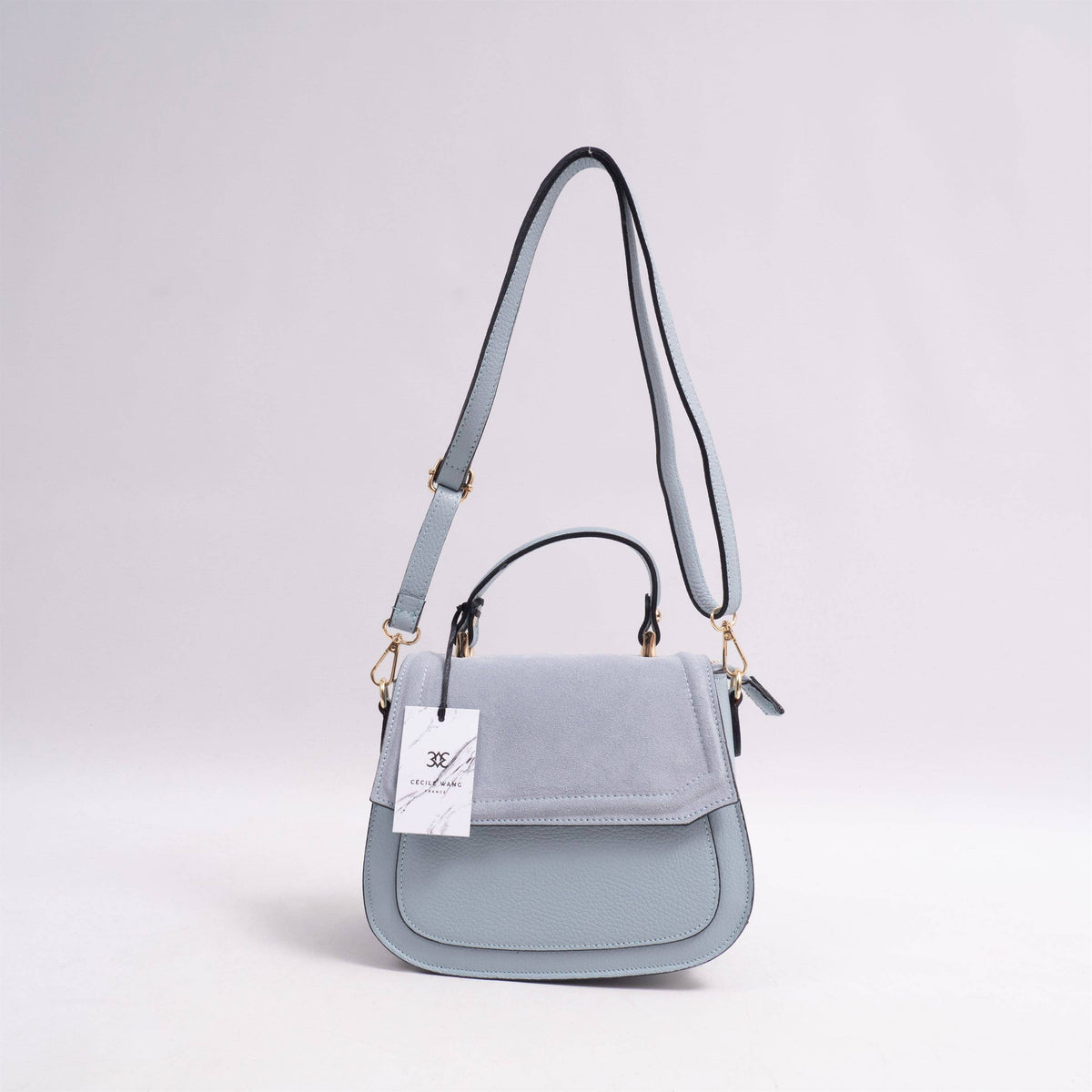 Bi-material handbag 54225239: Black
