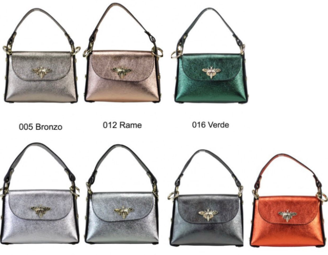 Maya Bumble Bee Leather Mini Crossbody  Bag JIJOU CAPRI: Silver