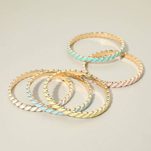 Enamel Twisted  Bangle Bracelet