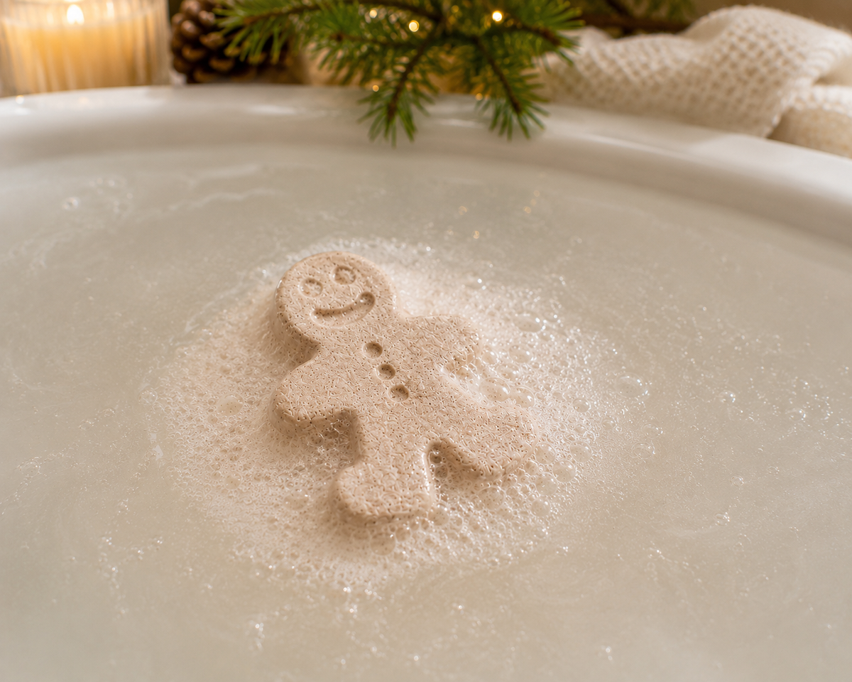 Mini Gingerbread Bath Bomb, Christmas Bath Bombs