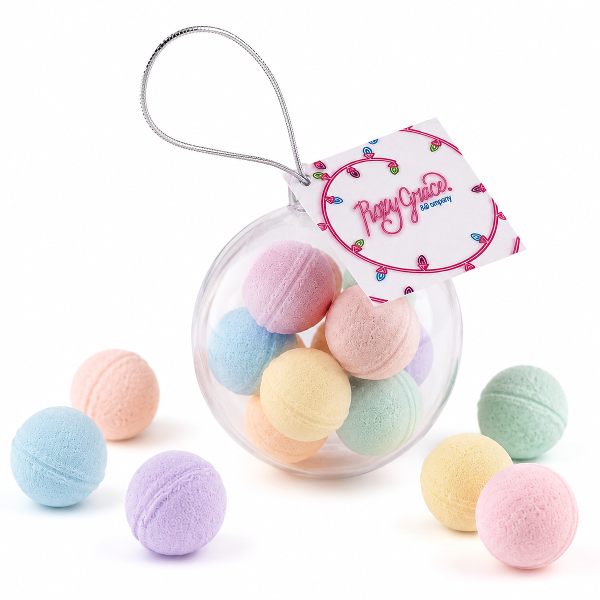 Christmas Ornament with Natural Mini Bath Bombs, Holiday Kid
