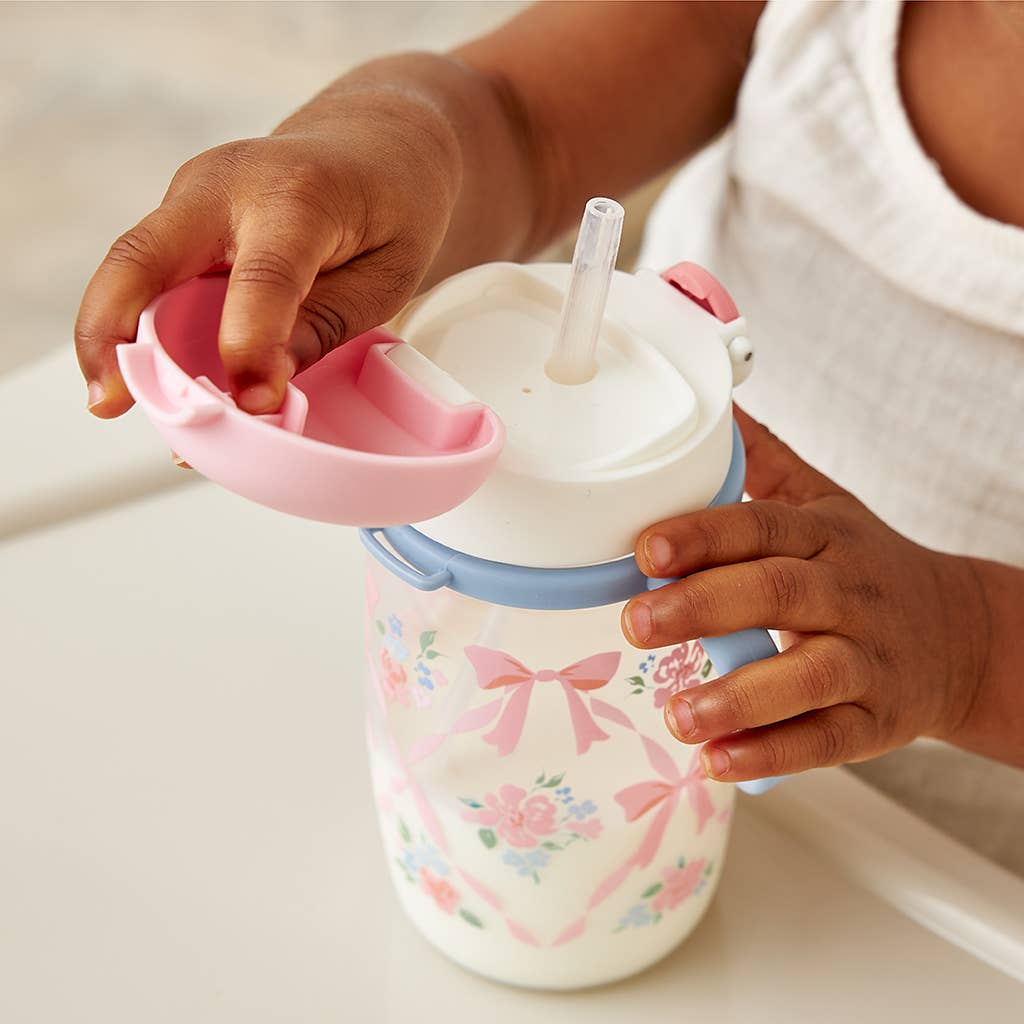 *NEW OPTIONS* Itzy Sips™ - Straw Cup With Snap-Close Lid: Ribbons & Roses