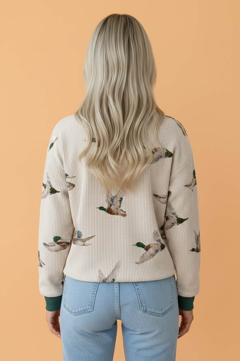 Mallard Duck Corded Knit Top