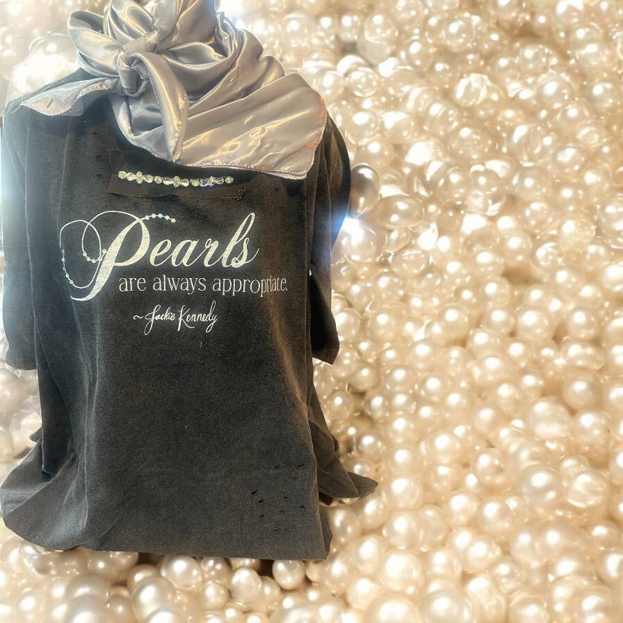 Pearls are Always Appropriate Tattered shirt: Lxl