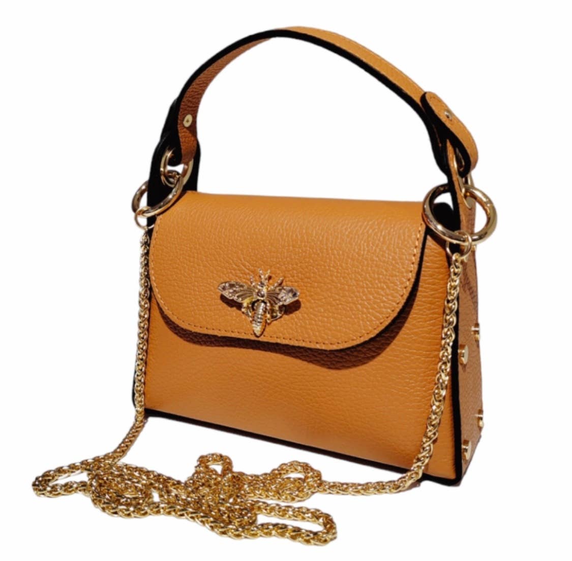 Maya Bumble Bee Leather Mini Crossbody  Bag JIJOU CAPRI: Silver