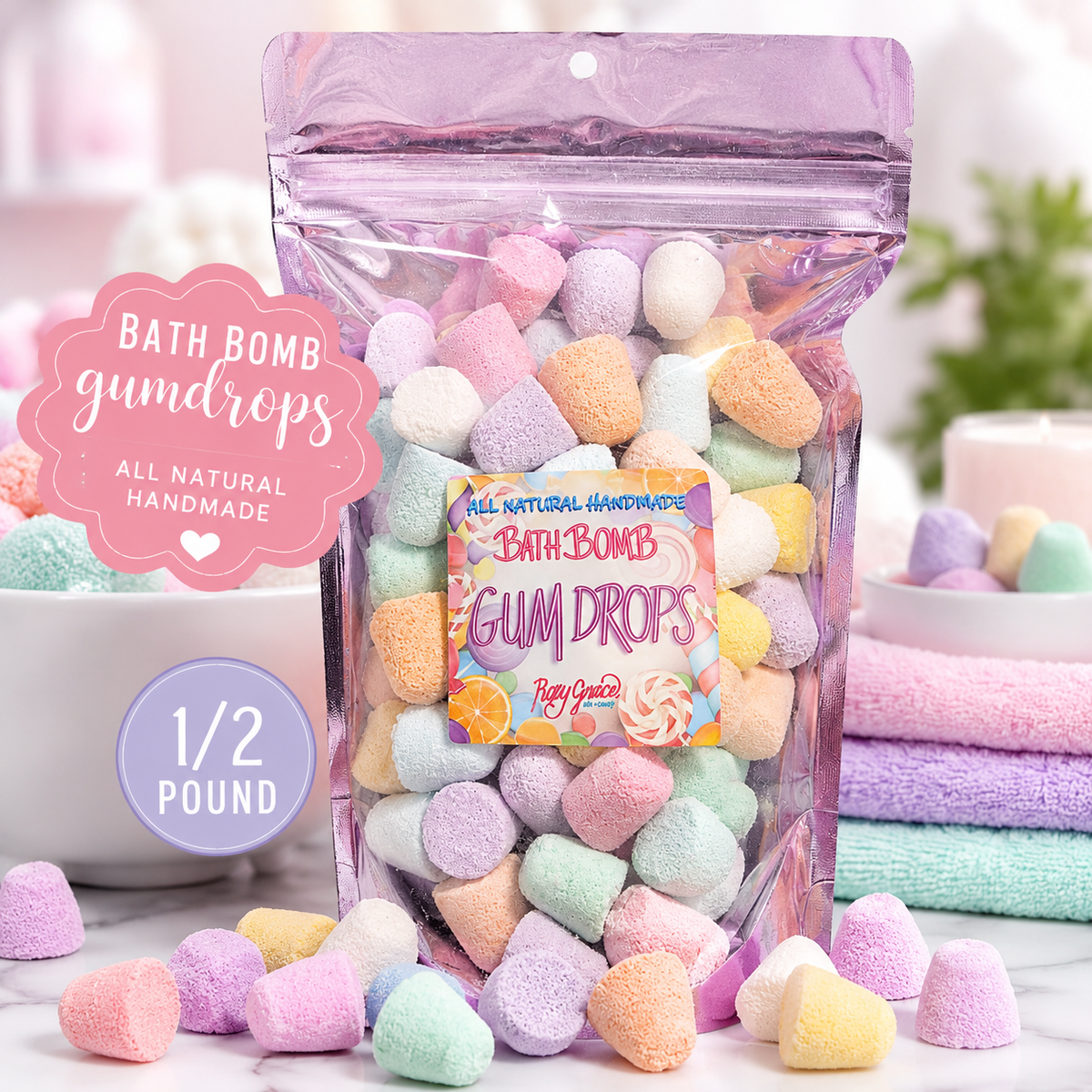 Bath Bomb Gumdrops – Dye Free