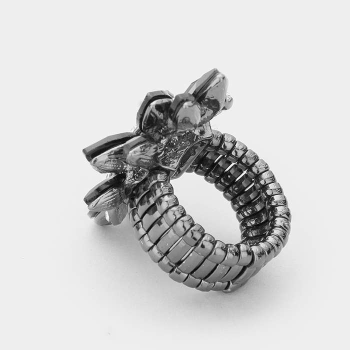Marquise Crystal Cluster Stretch Ring: Vitrail Medium