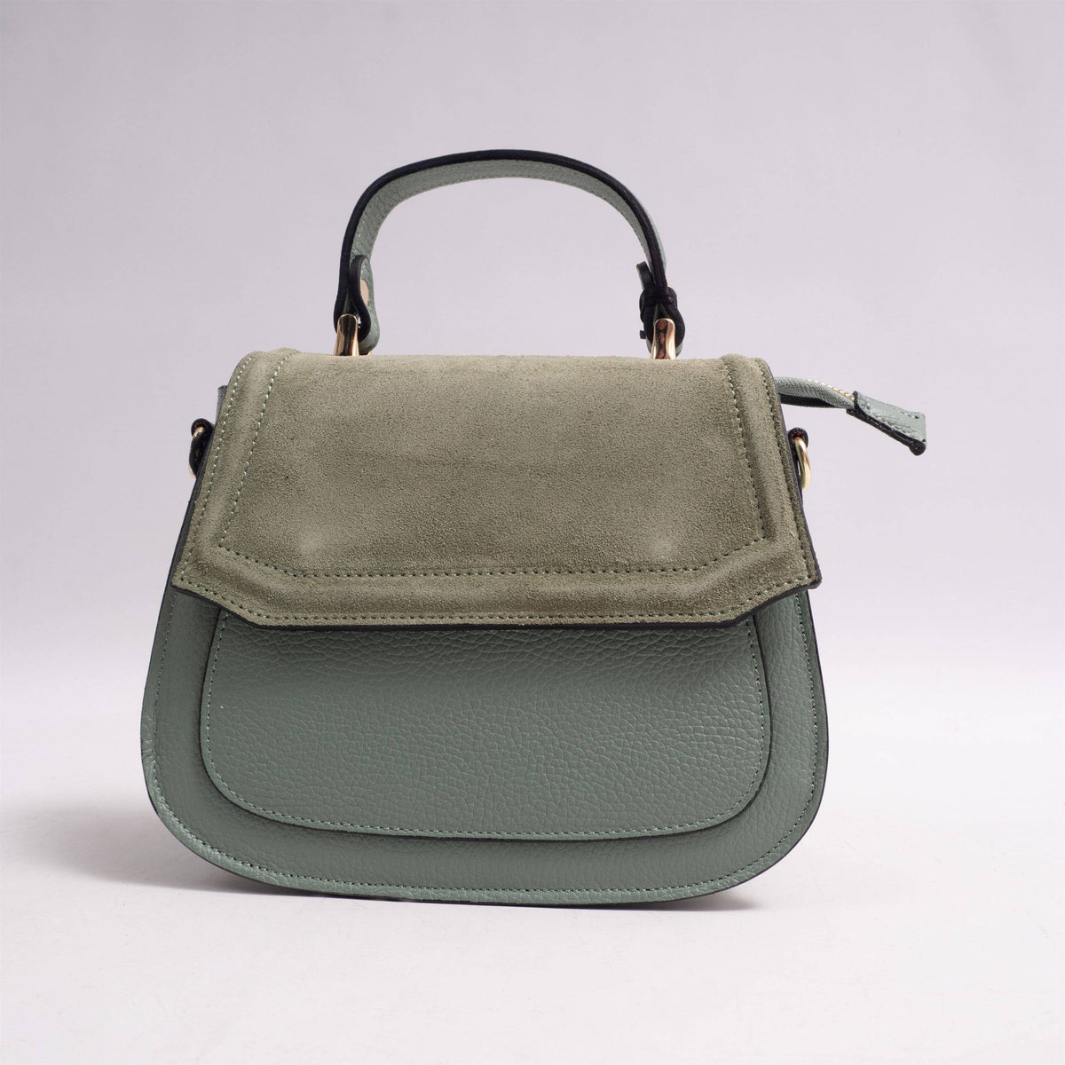Bi-material handbag 54225239: Camel