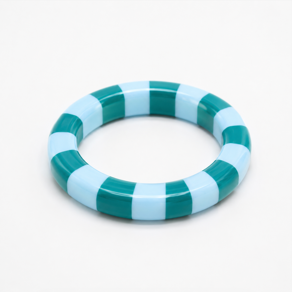 Sweetheart Stripe Resin Bangle | Blue