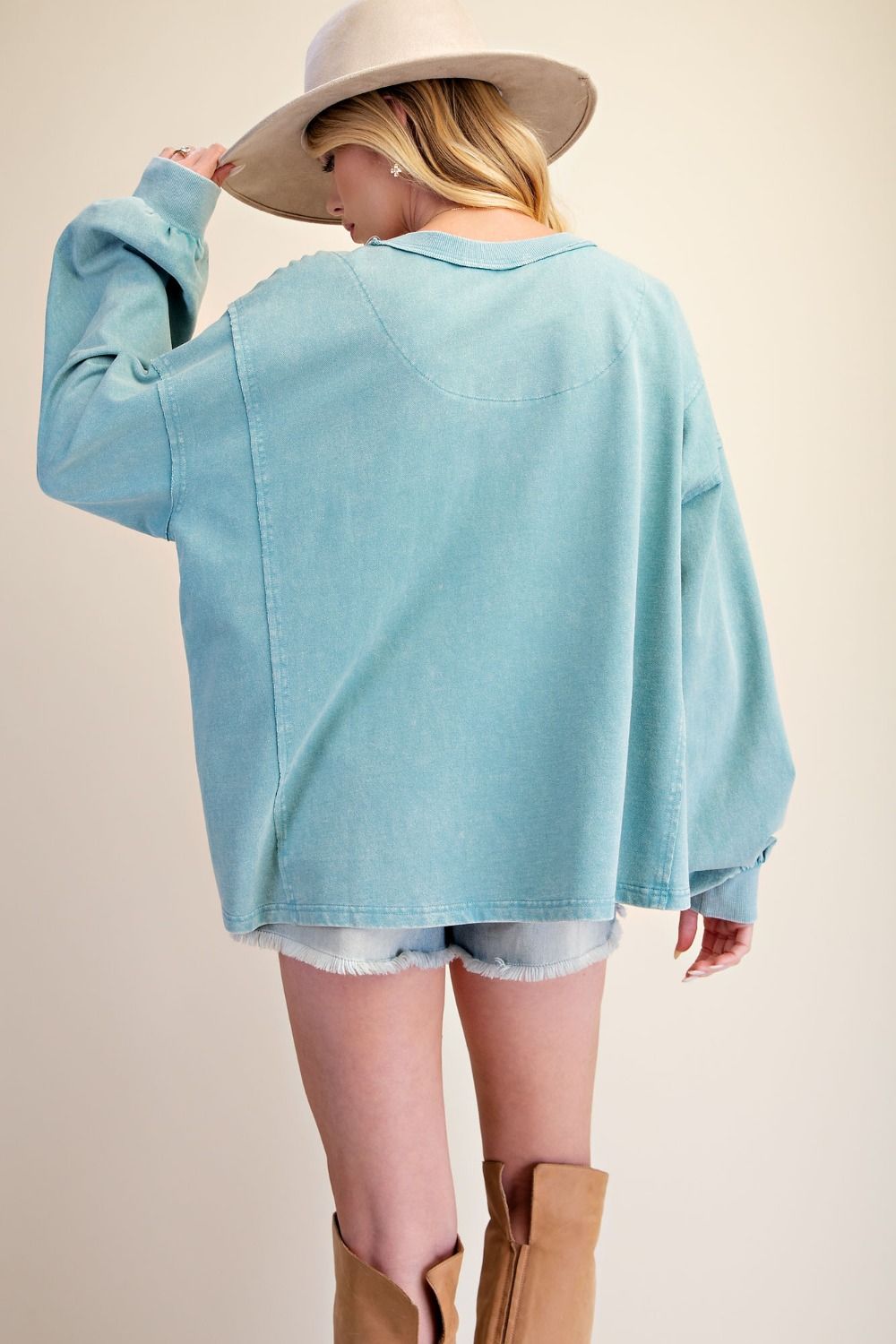 Dusty Blue Flower Shirt