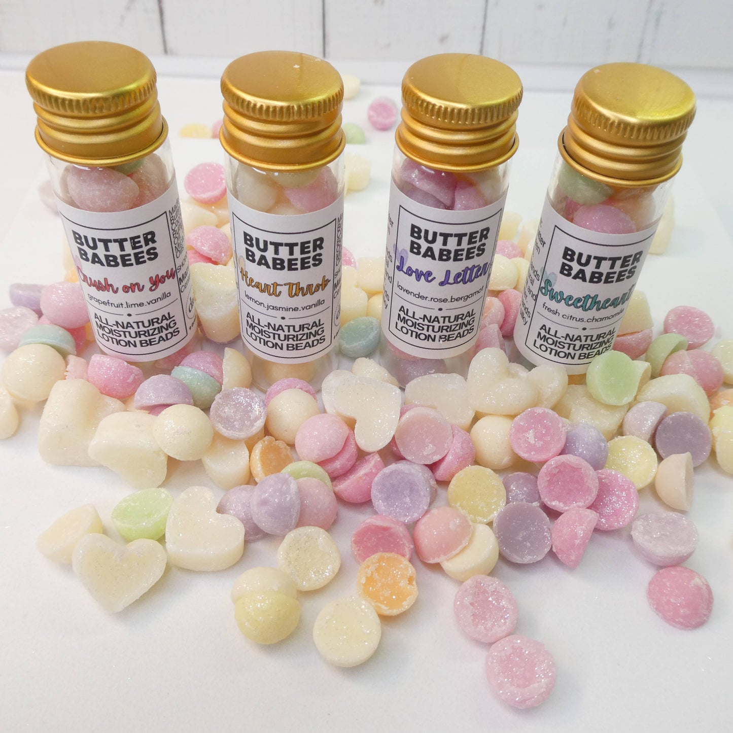 💜 Love Letter – Natural  Shea Lotion Beads (Butter Babees) : 20gram