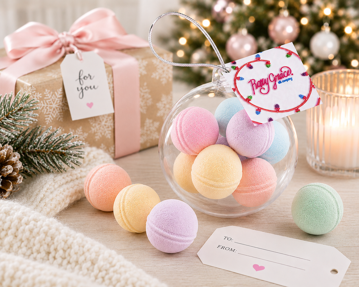Christmas Ornament with Natural Mini Bath Bombs, Holiday Kid