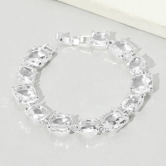 Cushion Square Stone Link Evening Bracelet: S-CL