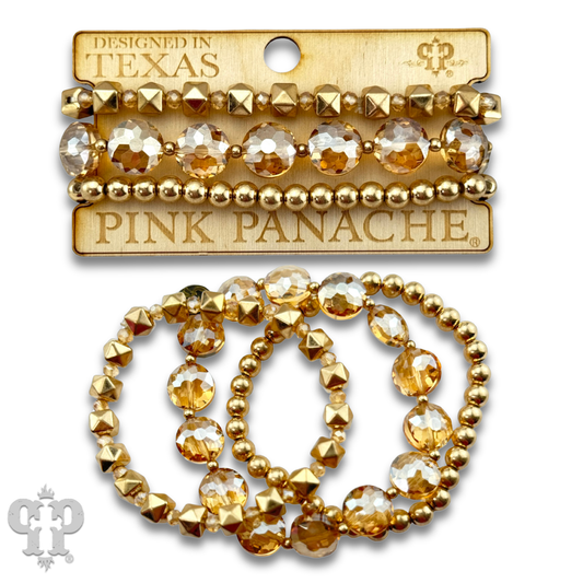 Gold and champagne bead bracelet - LC: Gold