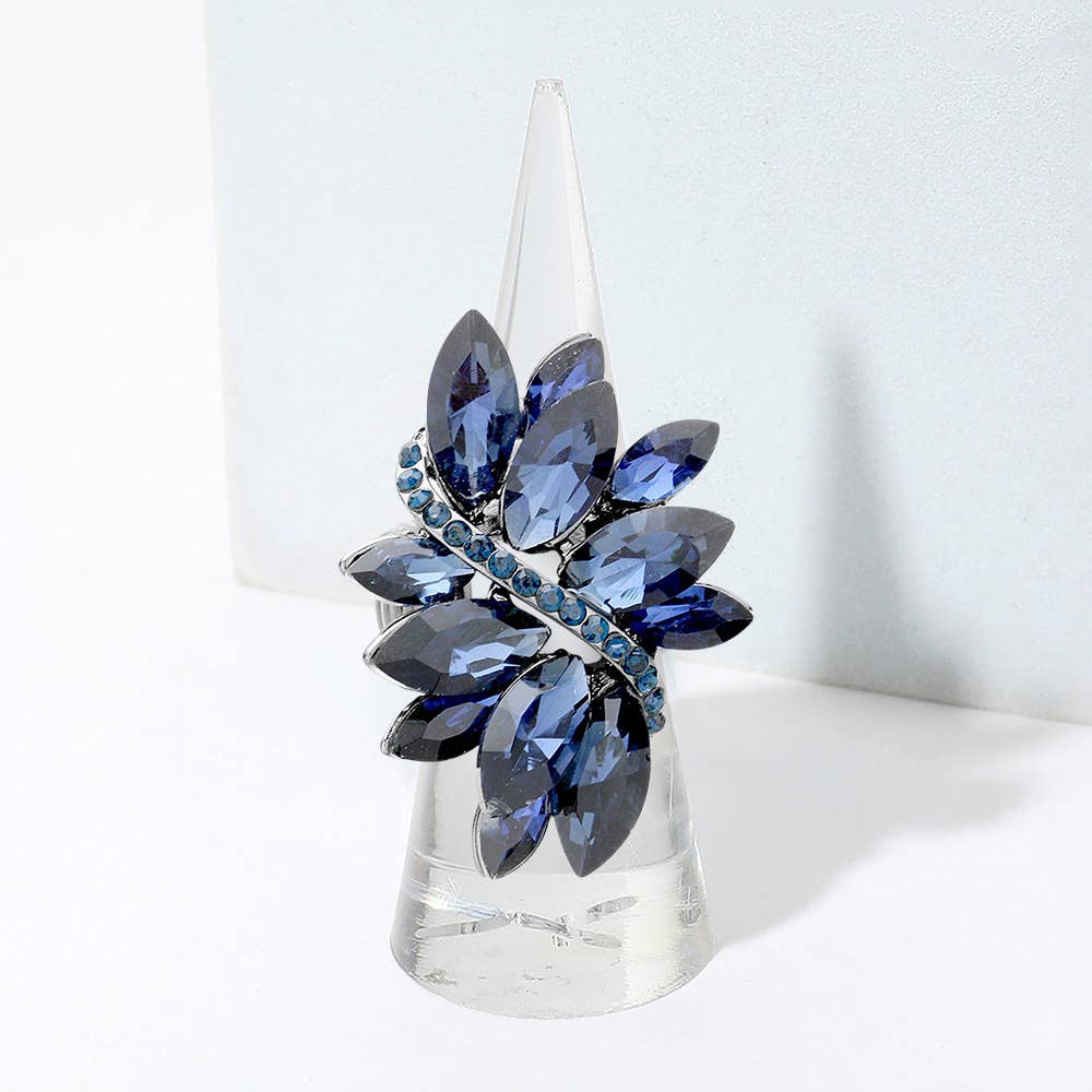 Marquise Crystal Cluster Stretch Ring: Vitrail Medium